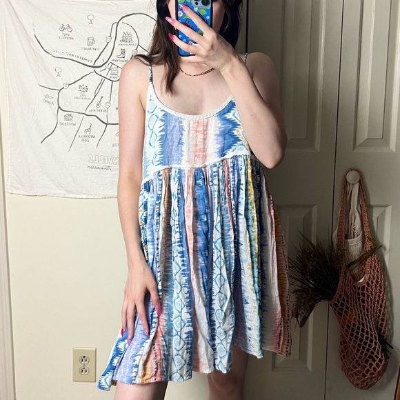 Anthropologie RAGA Flamingo Beach Tie Dye Short Dress Small - Picture 2 of 9